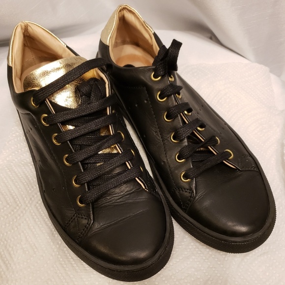 Antonio Miro Black & Gold Sneakers - Picture 1 of 7